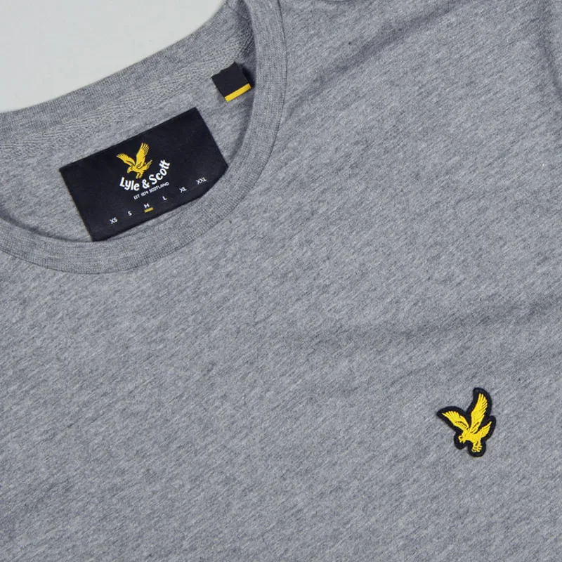 Lyle and Scott Plain T-Shirt - Mid Grey Marl-1